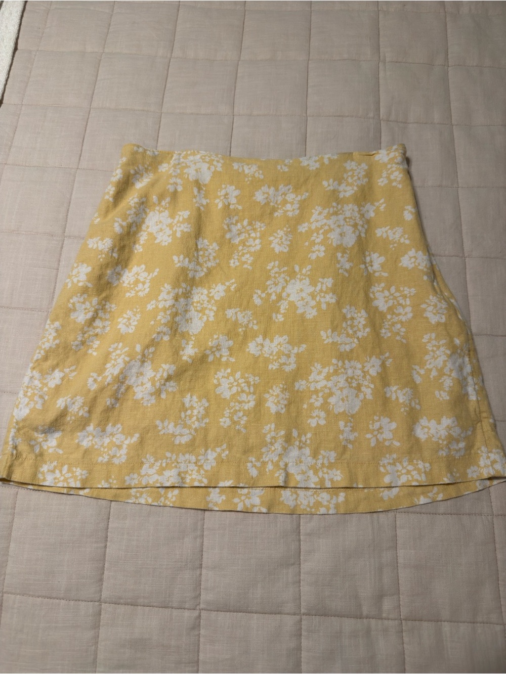 Abercrombie & Fitch Yellow Floral A-Line Skirt